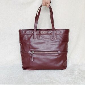 NWT Miu Miu by Prada Soft Calf Leather Shopping Tote​ Burgundy